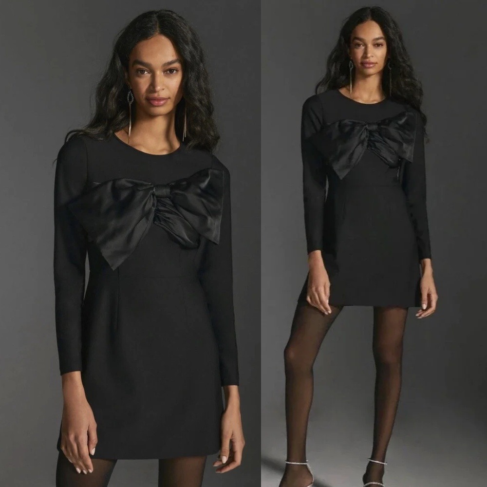 NWT Anthropologie Hutch‎ Bow Mini Dress Black 6